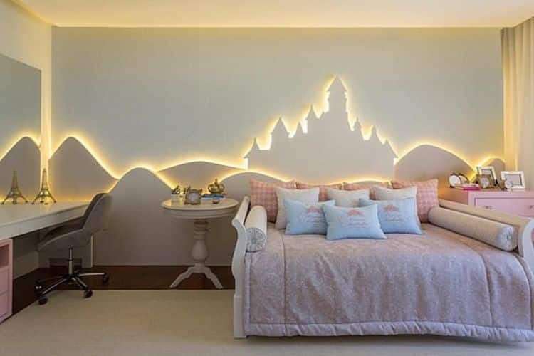decoración dormitorio infantil con siluetas iluminadas
