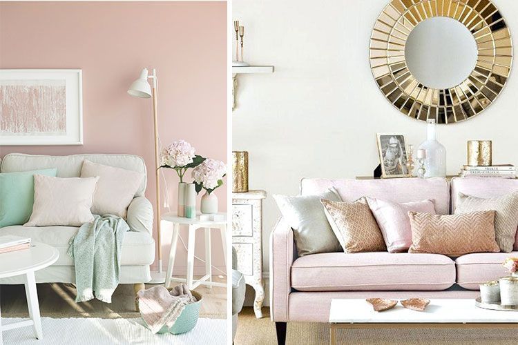Interiores con estilo en rosa palo