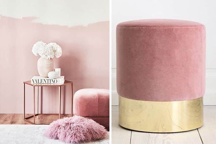 Muebles tapizados en rosa palo