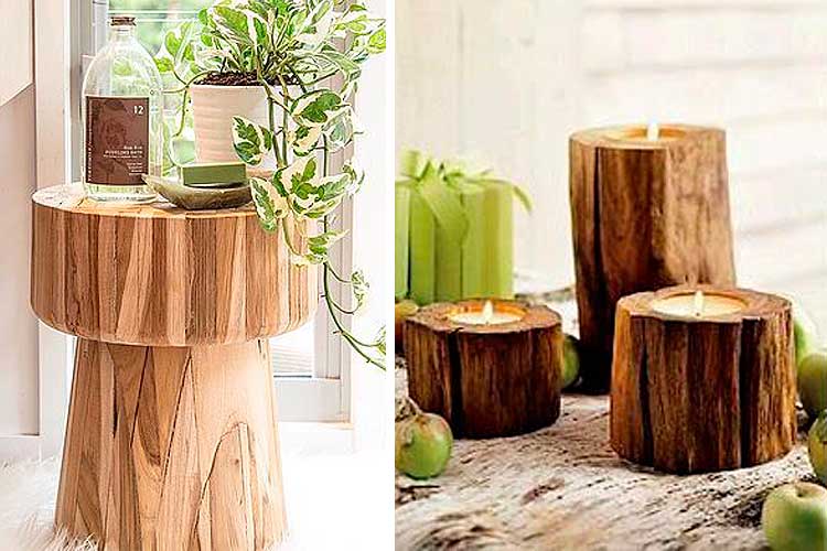 Ideas para decorar con troncos