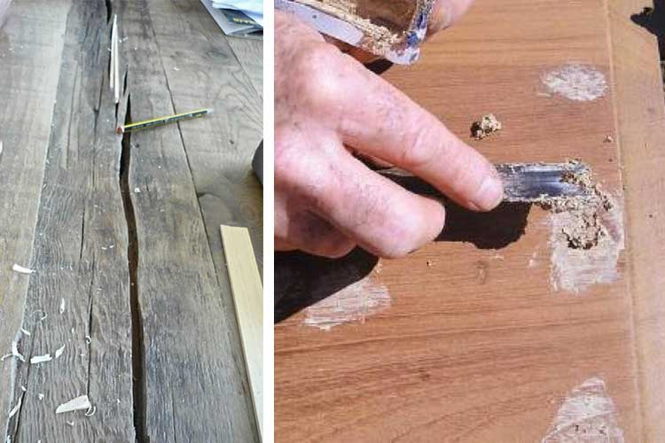 Rellenar fisuras para restaurar muebles