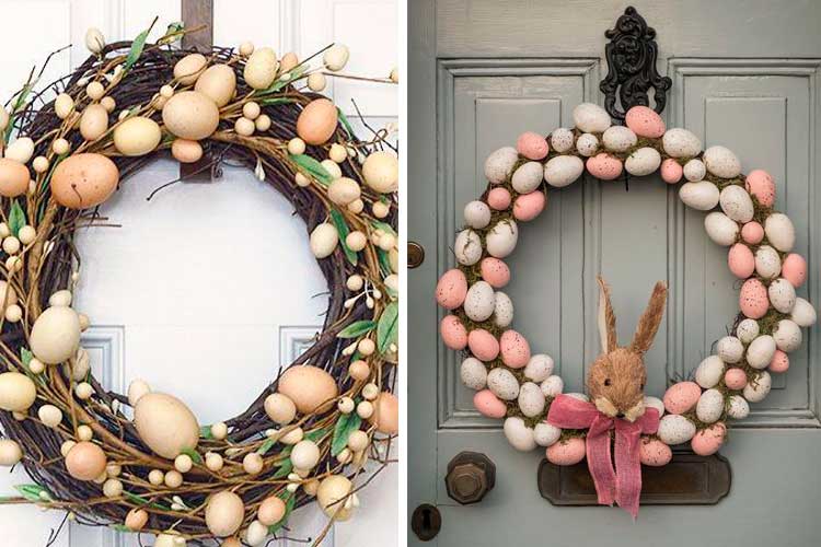 decoración con huevos de Pascua