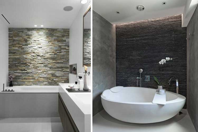 azulejos de diseño para el baño de piedra