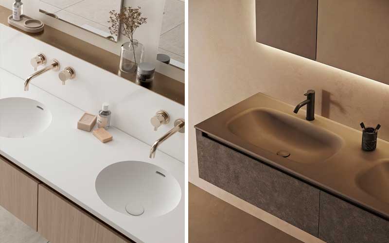 Encimera de baño de solid surface