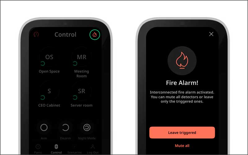 App del sistema de seguridad doméstico