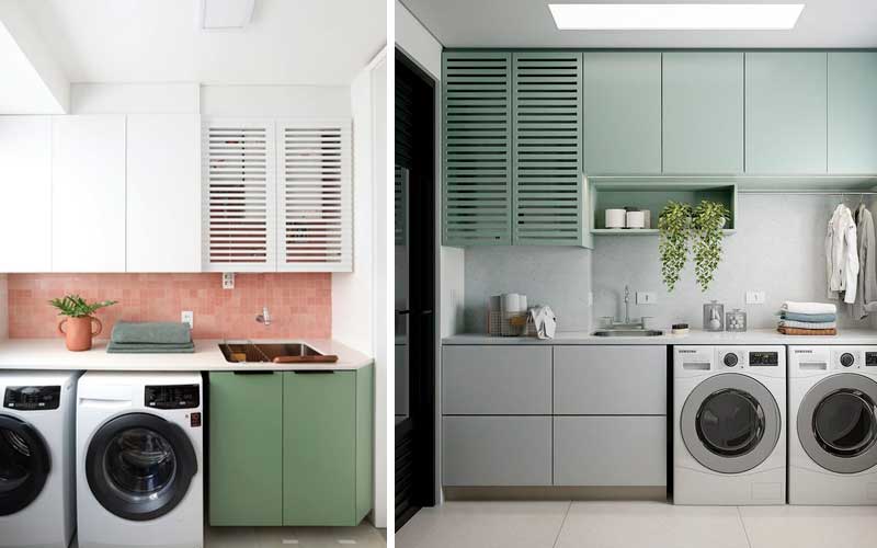 Termo oculto en mueble con puerta de celosía