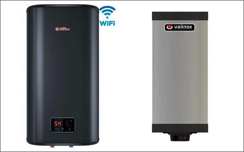 Termo eléctrico con acabado negro y acero inoxidable