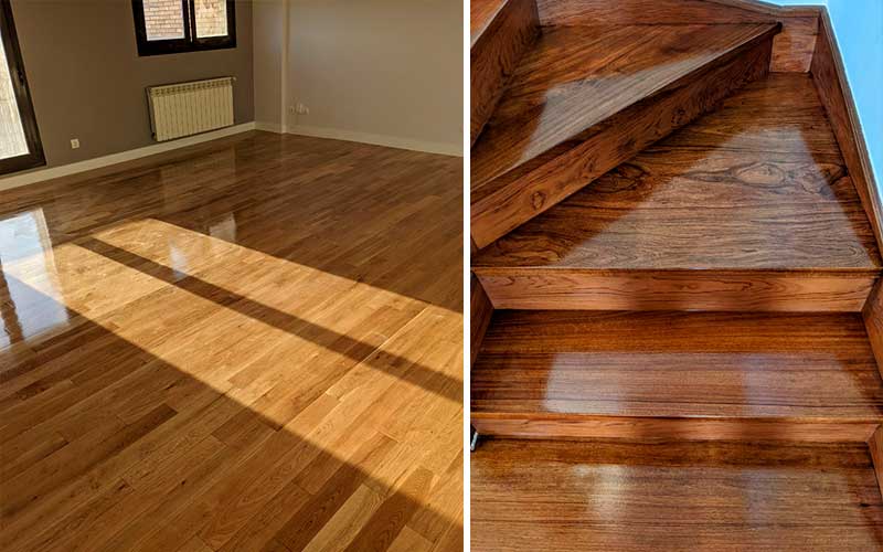 Acuhillado y barnizado de suelo