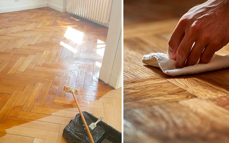 Barnizado de parquet después de acuchillar