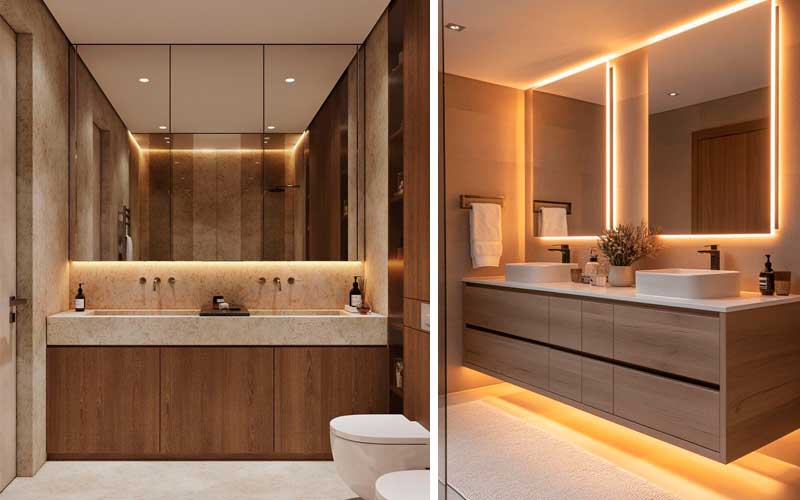 Iluminación de diseñopara la decoración de baños