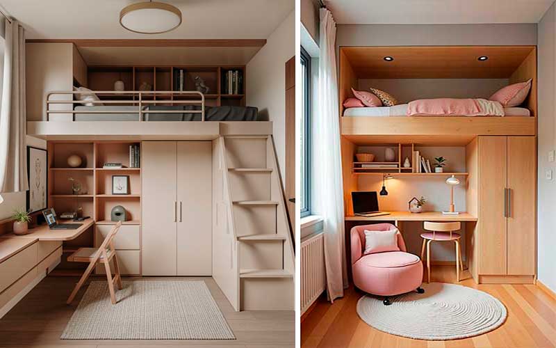 cama en alto para aprovechar epsacios