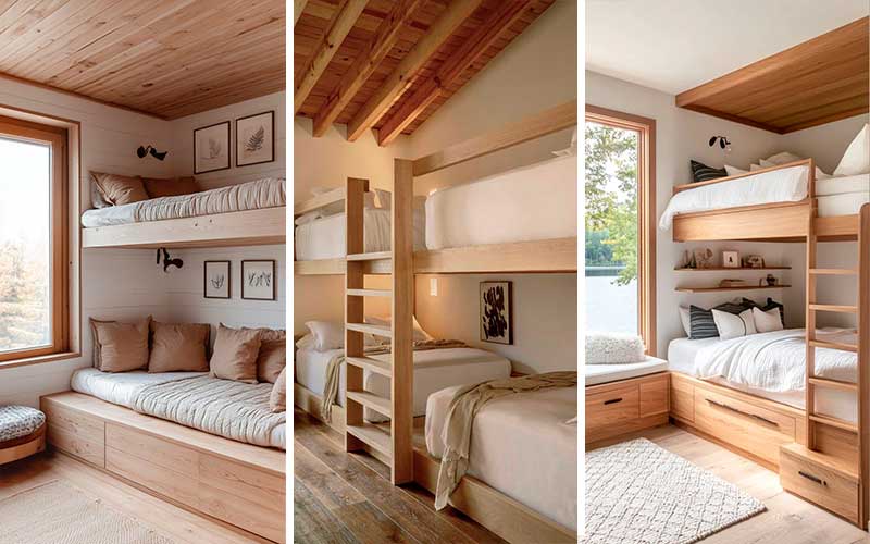 Literas de madera para espacios pequeños