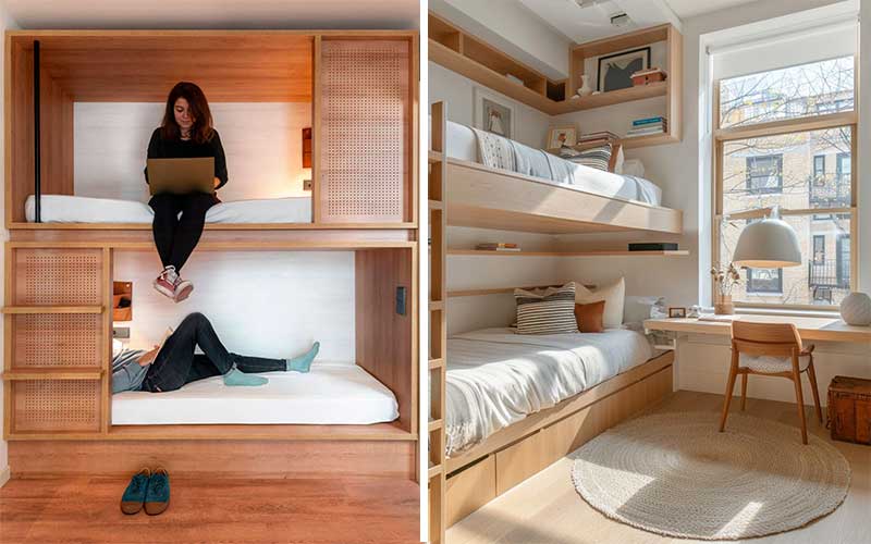 Literas de madera para espacios pequeños