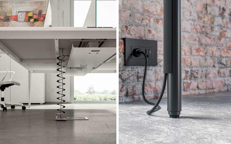 Muebles de oficinas con cables ocultos