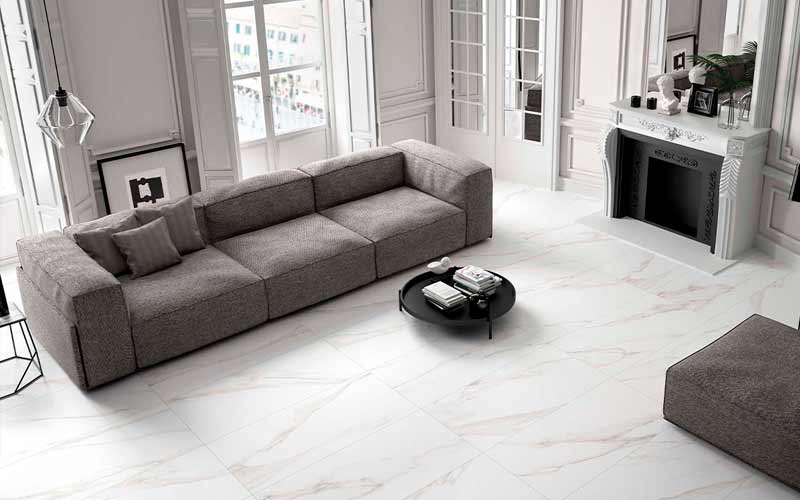 Suelo porcelánico imitación mármol