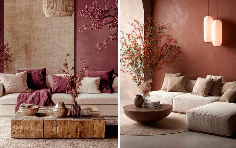 Sofá tapizado con lino