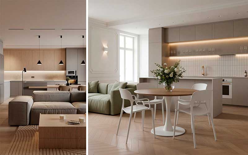 Cómo integrar una cocina en el salón