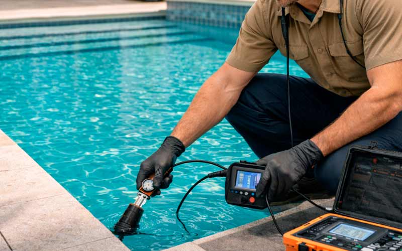 Detección de fugas de agua en piscinas