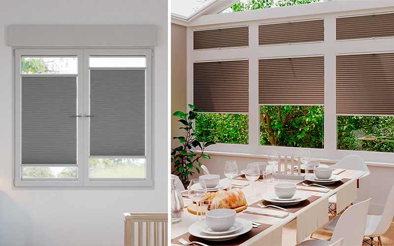Estores plisados para ventanas sin hacer agujeros