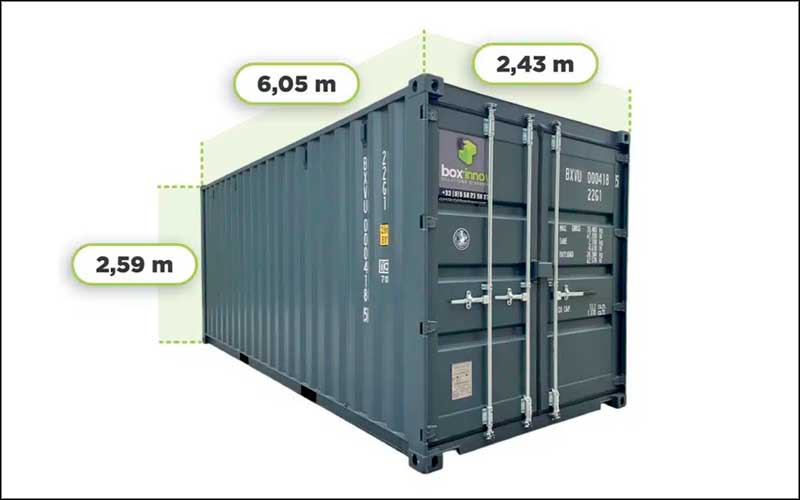 Medidas de un container de 20 pies