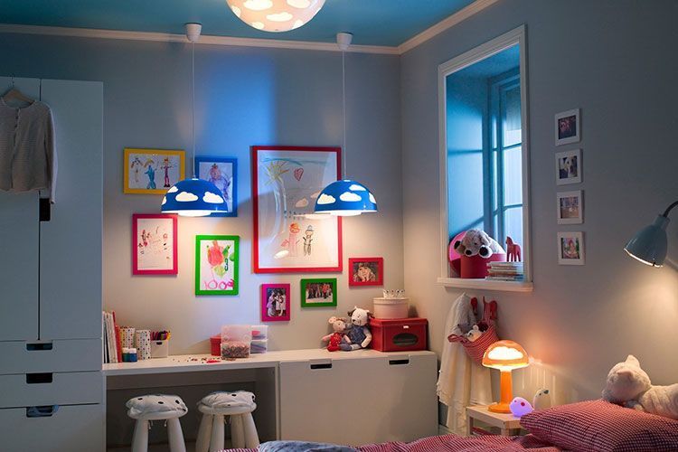 ışıklı çocuk odası dekorasyonu