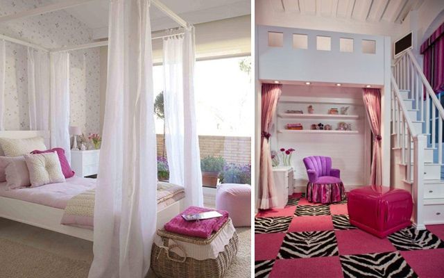 Ideas para decorar el dormitorio infantil en color rosa
