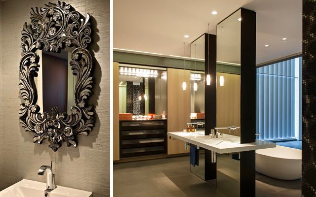 Ideas para decorar baños con espejos