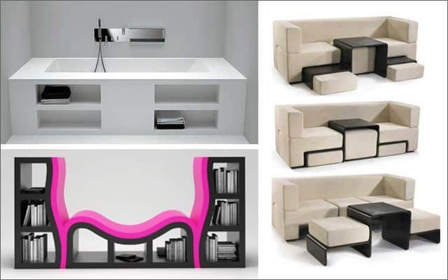 Çok işlevli mobilyalarla küçük daireleri dekore etmek için fikirler