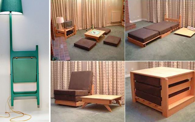 Çok işlevli mobilyalarla küçük daireleri dekore etmek için fikirler