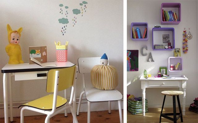 Ideas para decorar el cuarto de los niños con escritorios infantiles