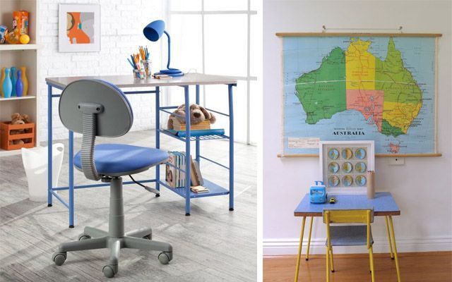 Ideas para decorar el cuarto de los niños con escritorios infantiles