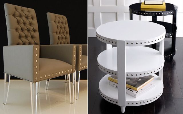 Muebles de diseño con tachuelas