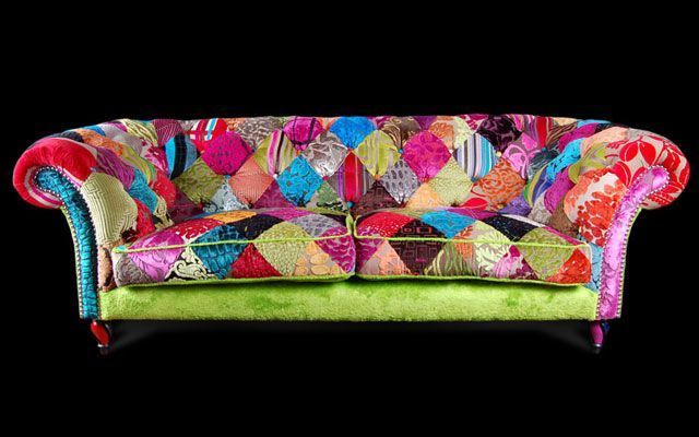 Asientos tapizados con patchwork