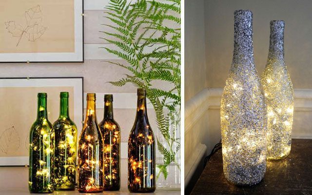 40 ideas para decorar con lámparas botella