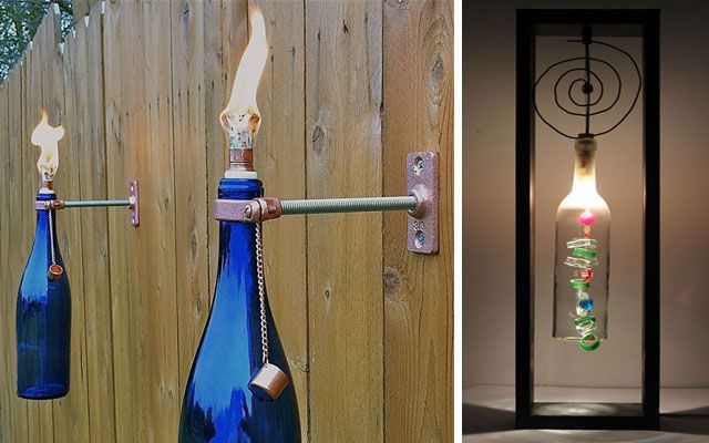 40 ideas para decorar con lámparas botella