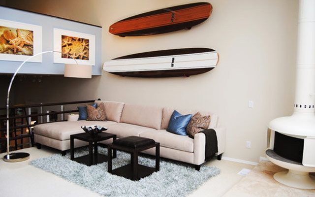 Ideas para decorar casas con tablas de surf