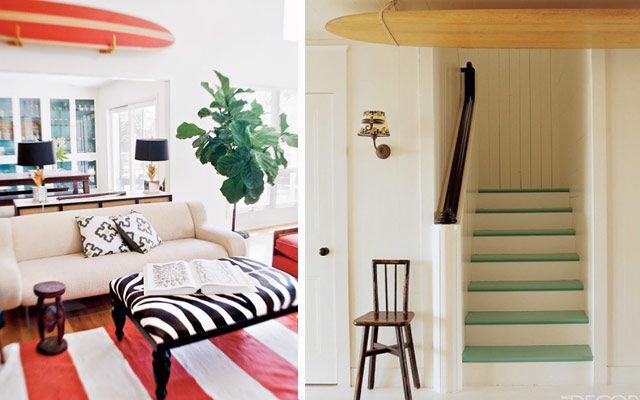 Ideas para decorar casas con tablas de surf