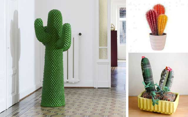 Ideas para decorar con cactus de imitación
