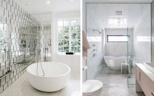 48 ejemplos de decoración de baños en cristal