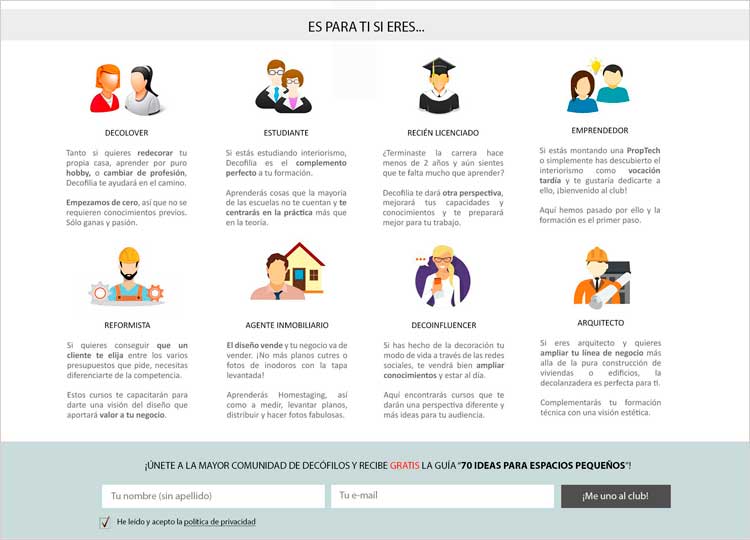 Cursos decoración - para quién es