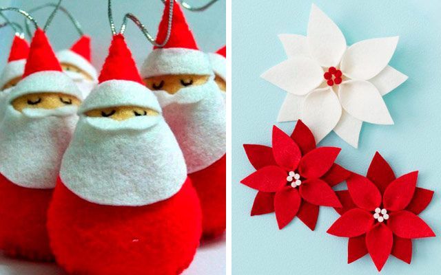 Navidad DIY - Adornos para el árbol en fieltro y crochet
