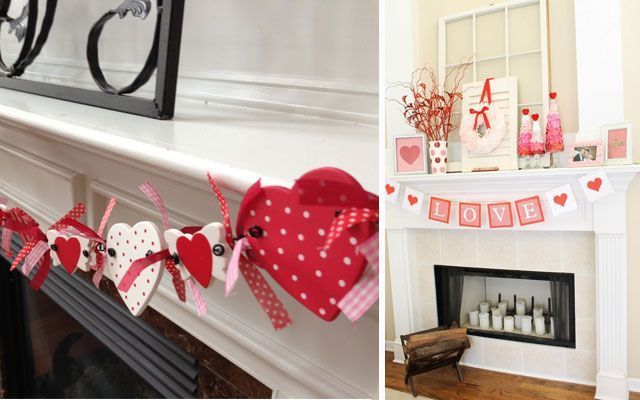 Ideas para decorar chimenea San Valentín