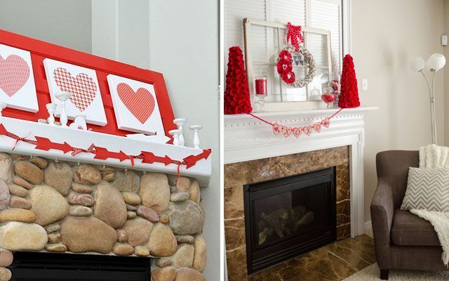 Ideas para decorar chimenea San Valentín