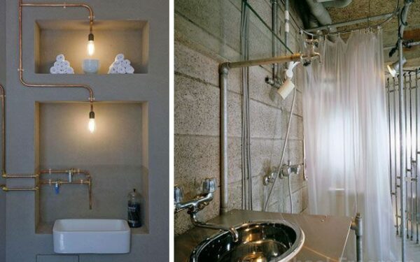Diseño de interiores con tuberías vistas