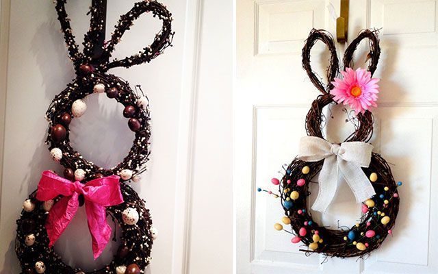 Ideas para decorar con coronas don conejito de Pascua