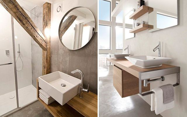 Diseño de baños con lavabos sobre encimera