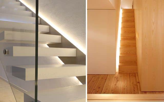 escaleras con iluminación integrada