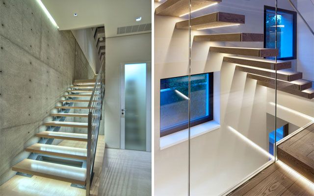 escaleras con iluminación integrada