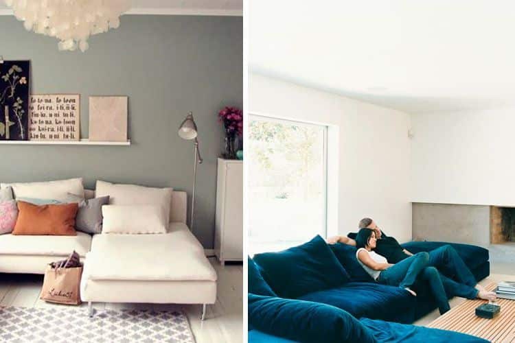 Ideas para decorar con sofás sin brazos