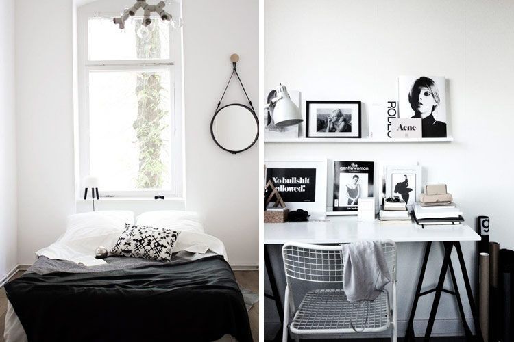 Decoración en blanco y negro en el hogar